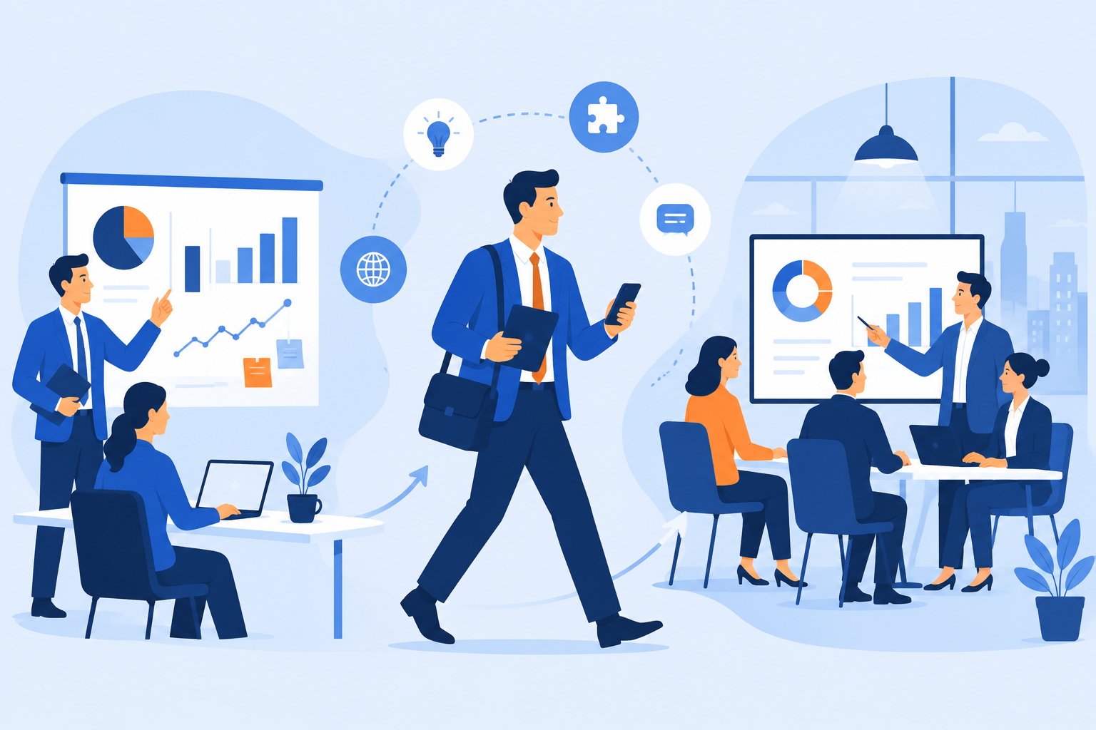 McKinsey consultants collaborating in a modern office